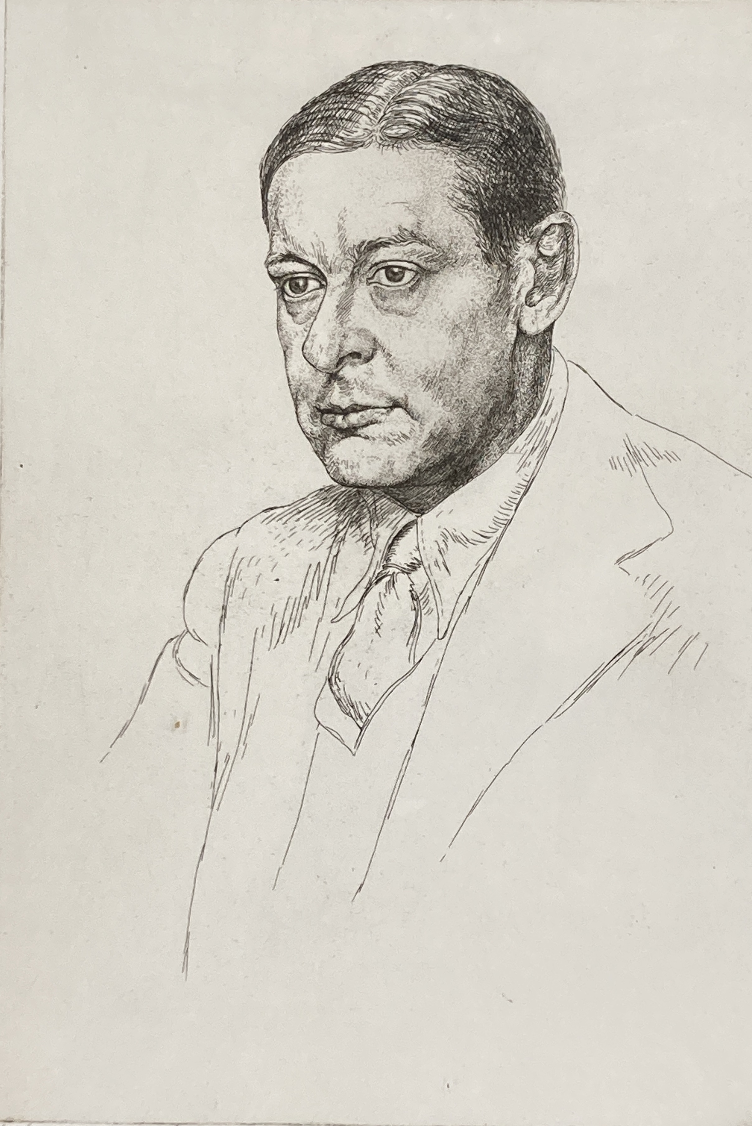 Edgar Holloway (1915-2008), etching, Portrait of T.S. Eliot, signed in pencil, 60/75, 24 x 16cm